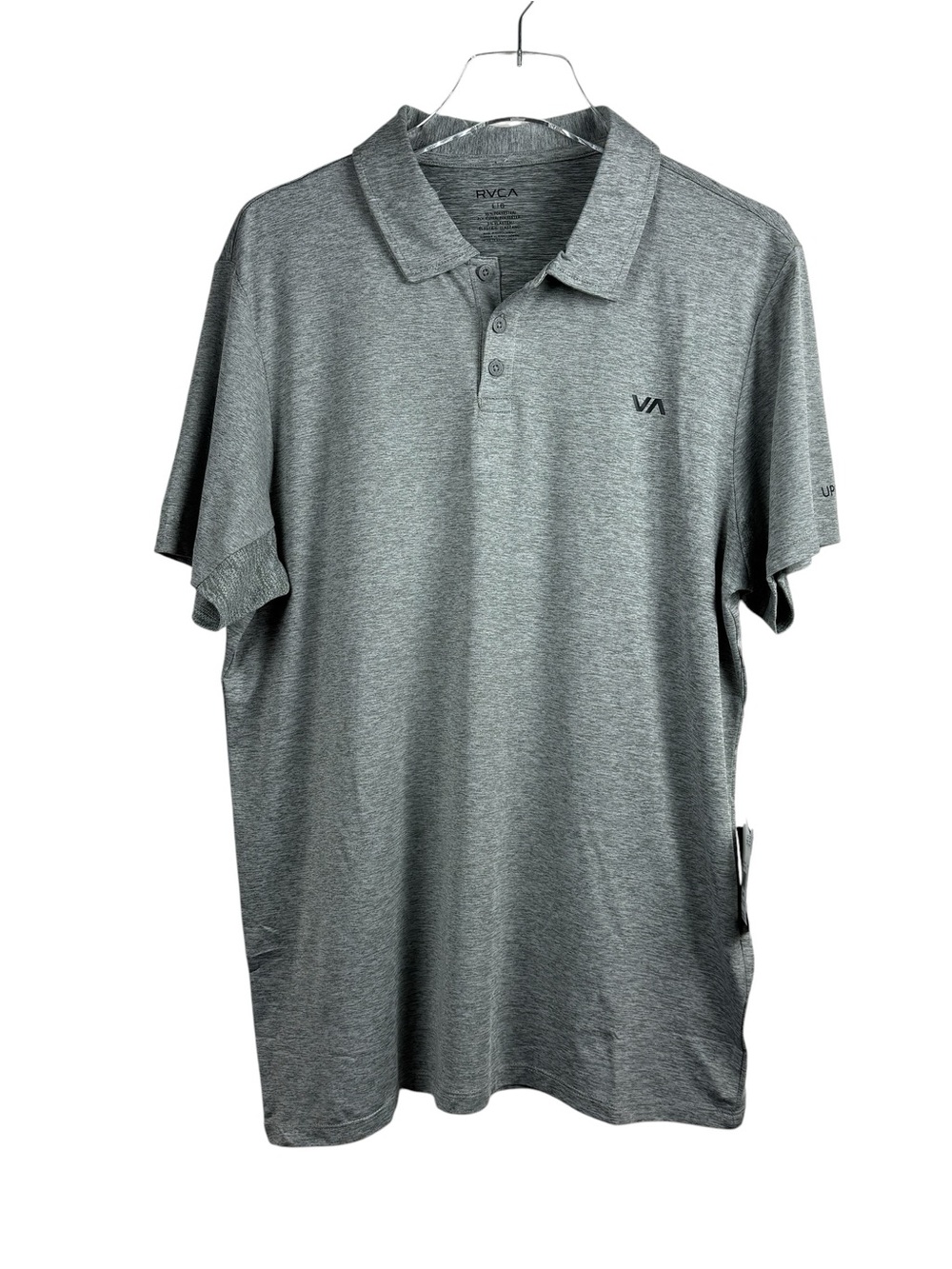 RVCA Robey Gray Short Sleeve Polo Shirt Men's Size L NWT MSRP $60